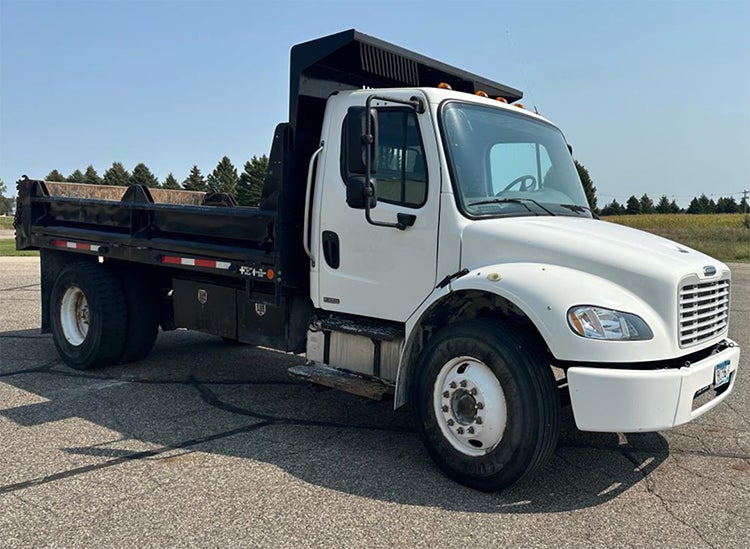 SWCE is conducting a sealed bid auction (minimum bid $20,000) for their 2008 Freightliner M2, 6.7 Cummins, 6-speed manual dump truck with a 14’ Crysteel contractor’s box.
