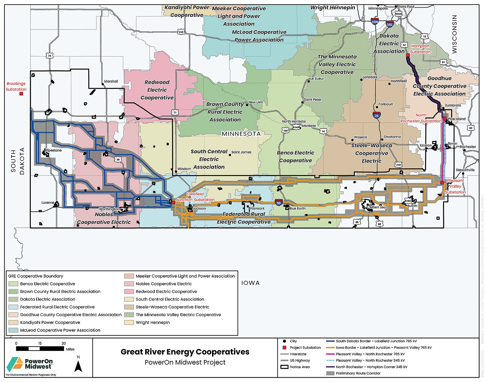 PowerOn Midwest Map