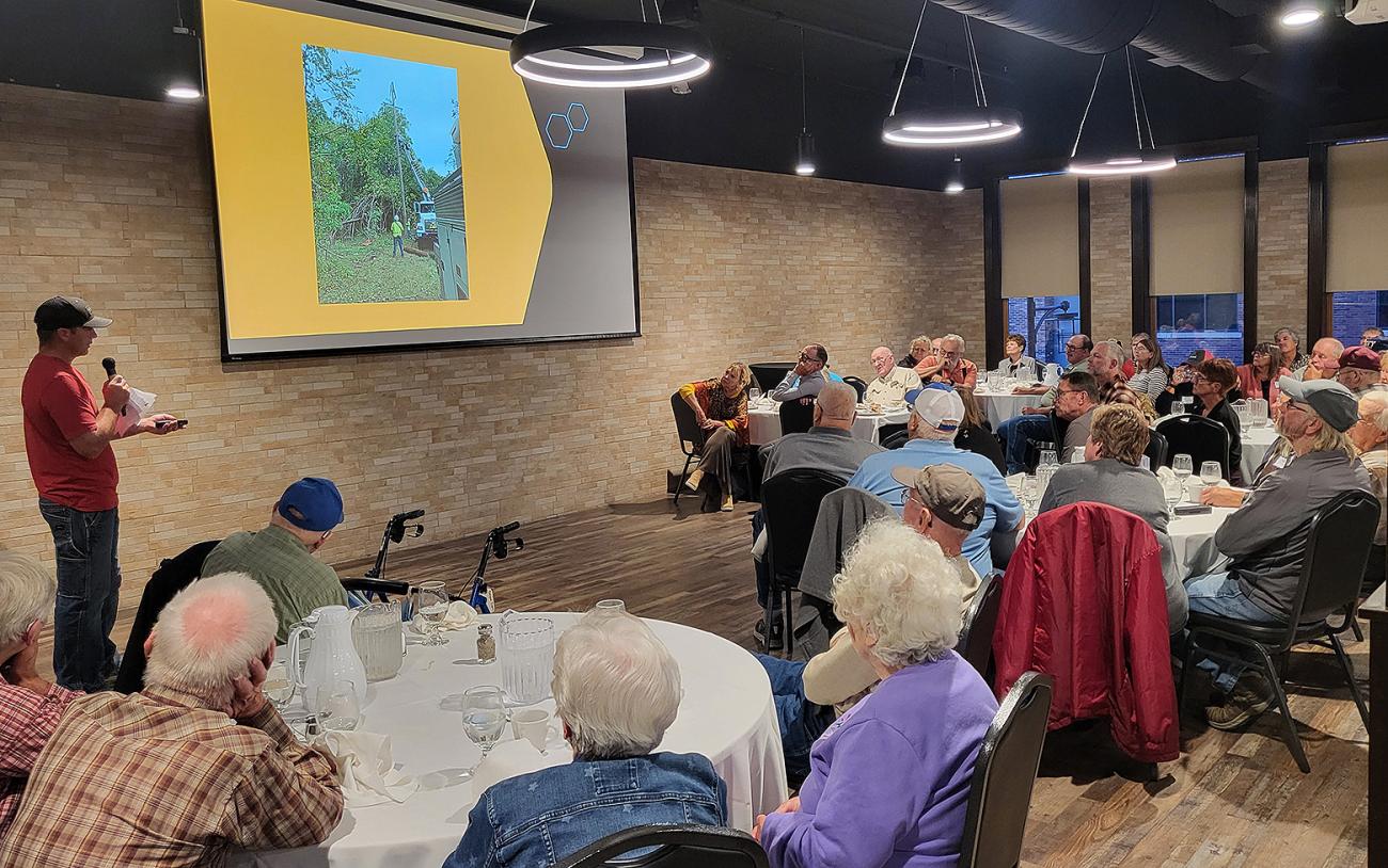 Kevin Kjersten presents at Town Hall meetings 2025.