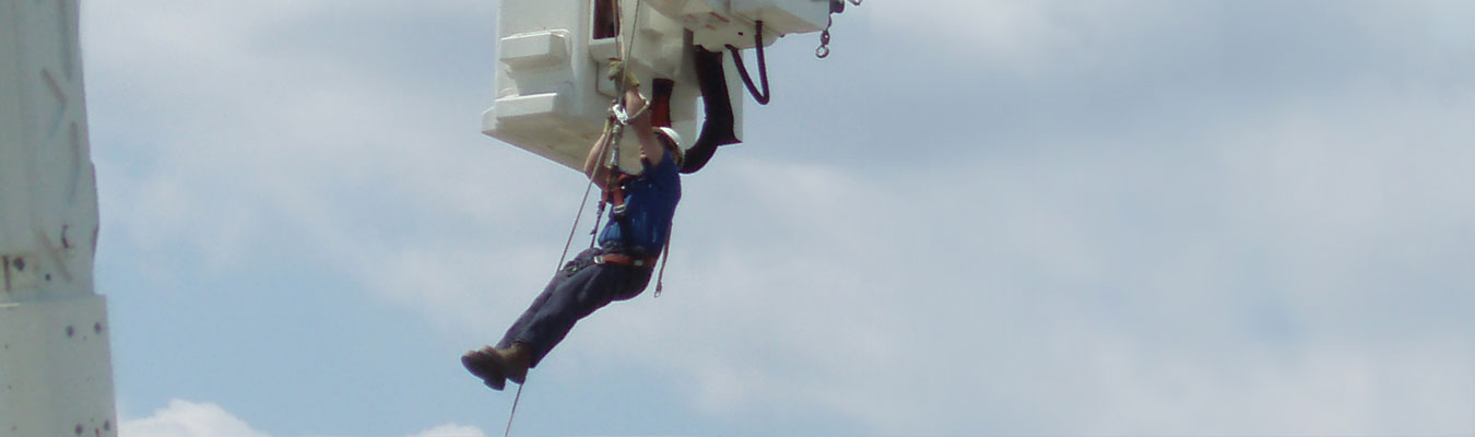 man working high in the air