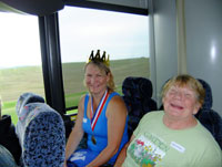 Two women on a bus